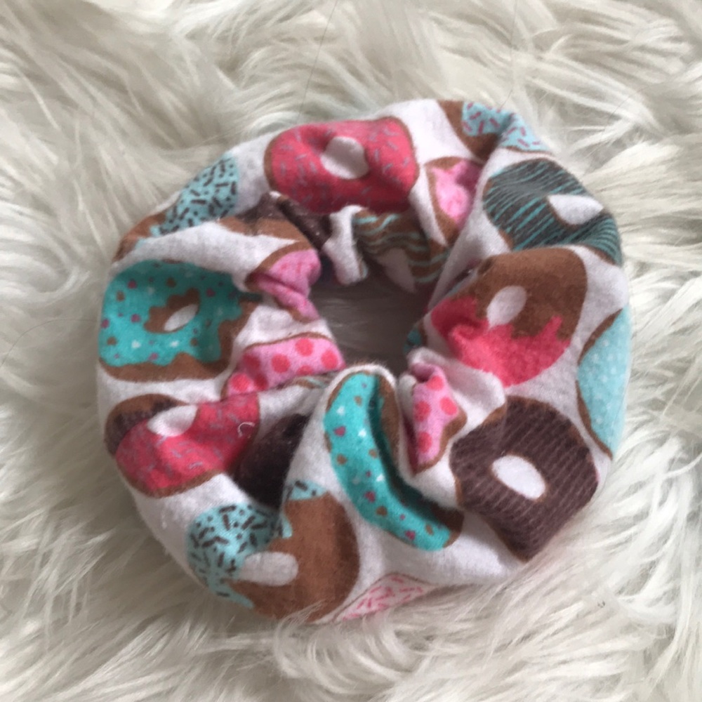 Jumbo Fleece Donut handmade scrunchie